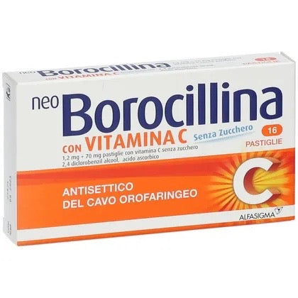 Neoborocillina Antisettico Orofaringeo con Vitamina C senza zucchero 16 pastiglie