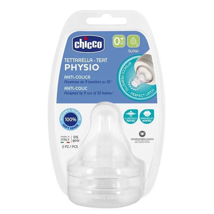Physio Tettarella Anti-Colica in Silicone con 1 Foro 0+ mesi 2 pezzi