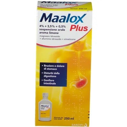 Maalox Plus 3,65%+3,25%+0,5% Sospensione Orale 250ml