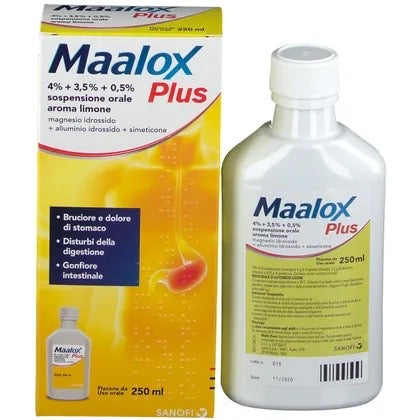 Maalox Plus 3,65%+3,25%+0,5% Sospensione Orale 250ml