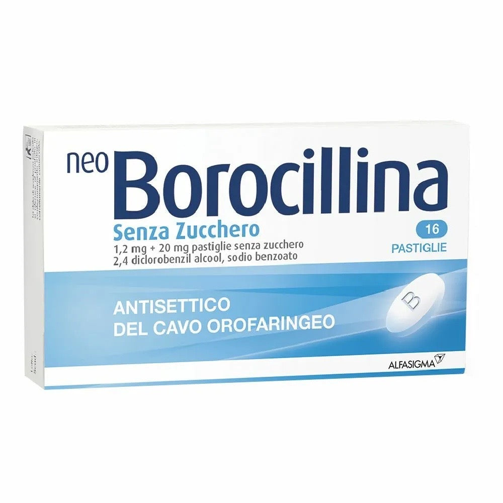 Neoborocillina Antisettico Orofaringeo 1,2mg + 20mg senza zucchero 16 pastiglie