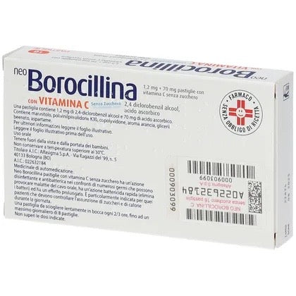 Neoborocillina Antisettico Orofaringeo con Vitamina C senza zucchero 16 pastiglie