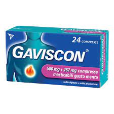 Gaviscon 500+267mg 24 compresse gusto Menta