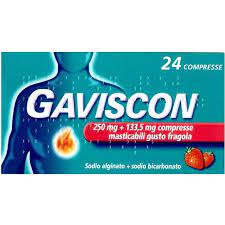 Gaviscon 500+133,5mg 24 compresse gusto Fragola
