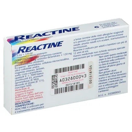 Reactine 5mg+120mg compresse a Rilascio Prolungato