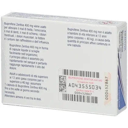 Ibuprofene Zentiva 400mg 10 capsule molli