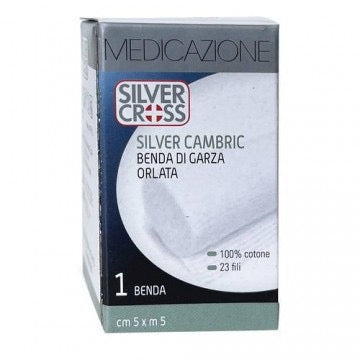 Silver Cambric Benda di Garza Orlata 5x500cm
