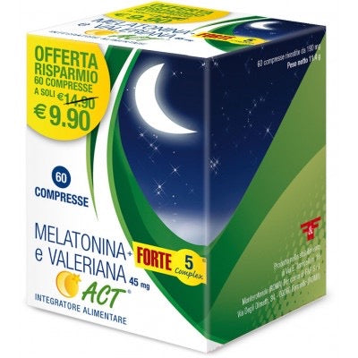 Melatonina + Forte 5 Complex e Valeriana Act 60 compresse