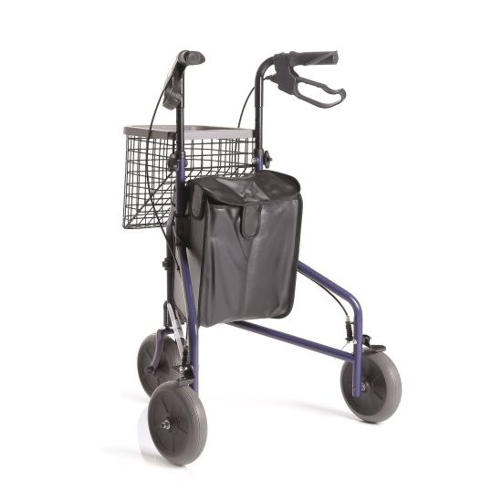 Cryo Rollator Pieghevole in Acciaio Blu 3 Ruote con cestino