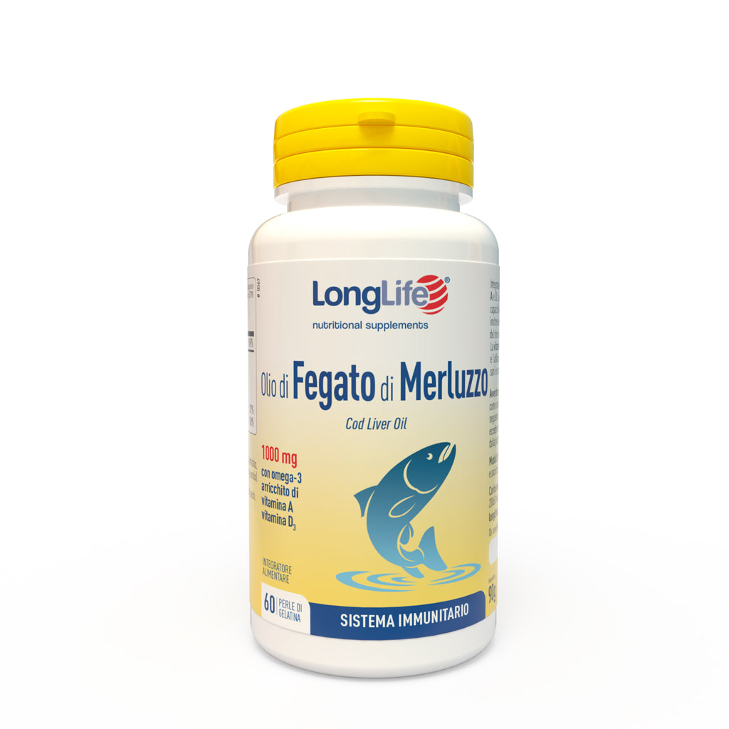 Olio di Fegato di Merluzzo 1000mg Sistema Immunitario 60 perle