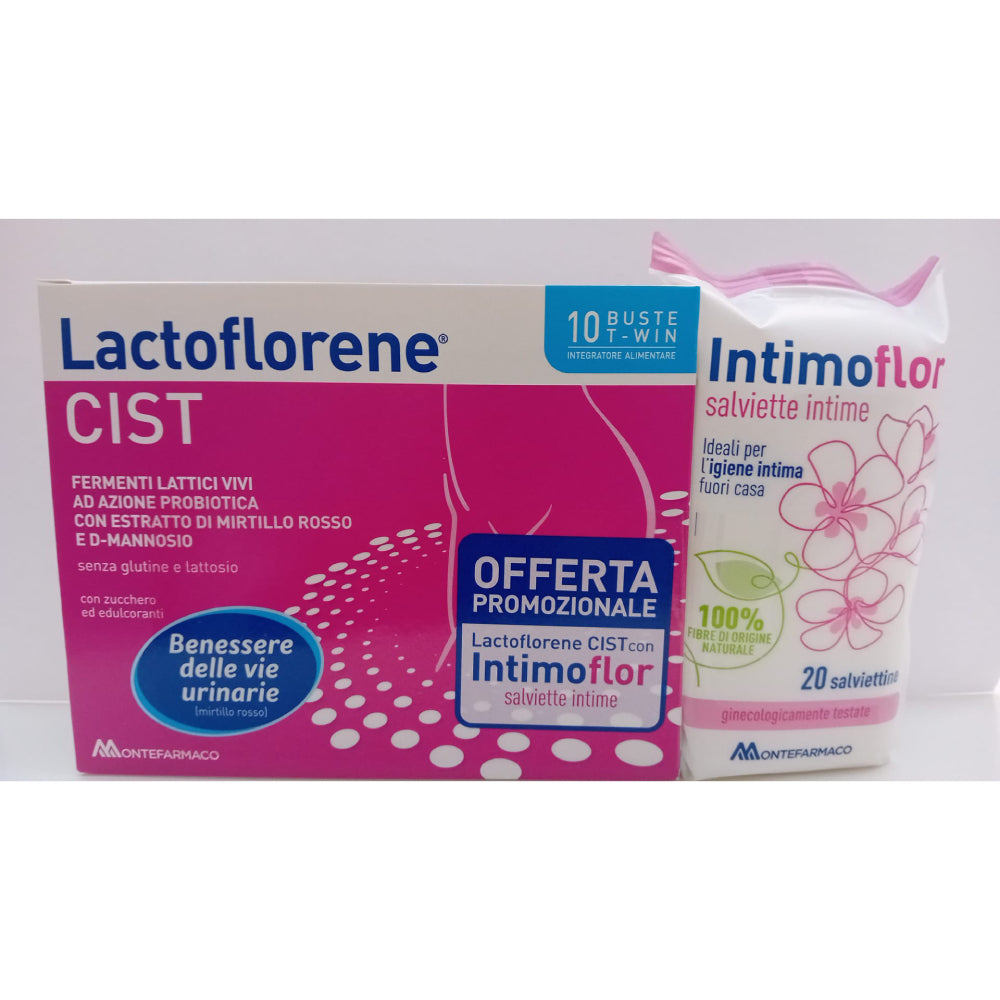 Lactoflorene Cist 10 bustine + Salviette Intime Intimoflor in Omaggio