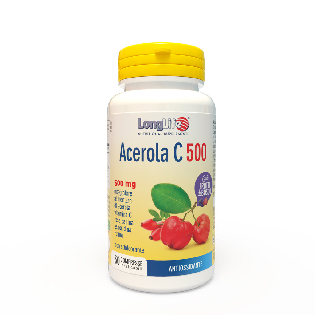 Acerola C 500 Antiossidante Frutti di Bosco 30 compresse masticabili