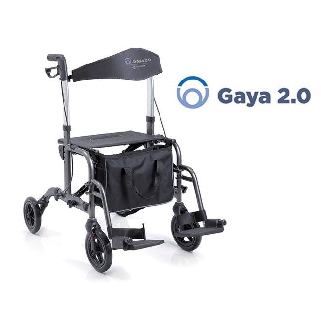 Gaya 2.0 Rollator Pieghevole in Alluminio con Seduta e Pedane