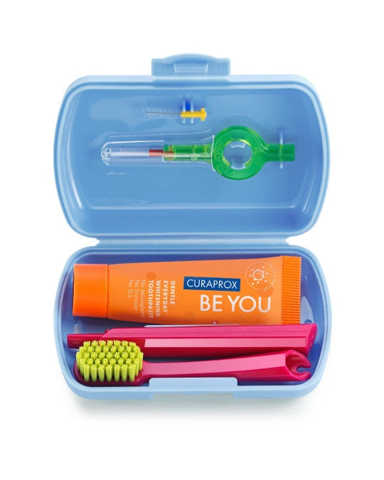 Set da Viaggio Blu Spazzolino Dentifricio e Scovolini