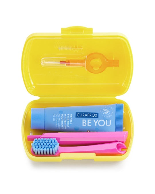 Set da Viaggio Giallo Spazzolino Dentifricio e Scovolini