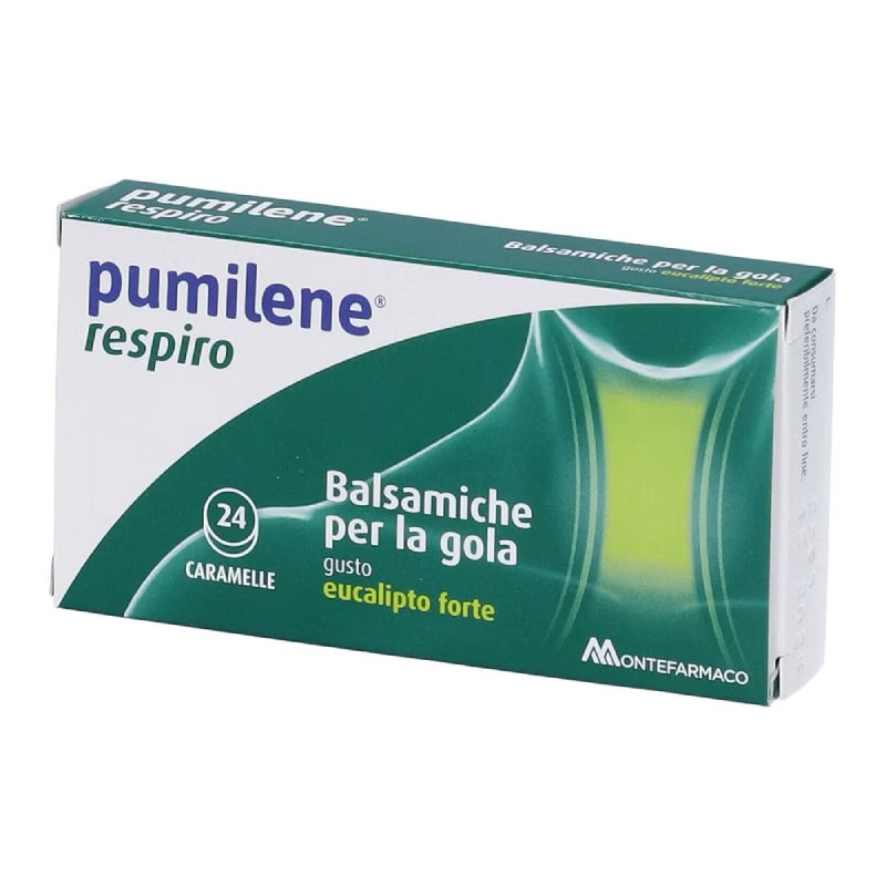 Pumilene Respiro Caramelle Balsamiche per La Gola gusto Eucalipto Forte 24 pastiglie