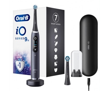 Spazzolino Elettrico Ricaricabile iO 7S Nero + 2 Testine + Custodia da Viaggio