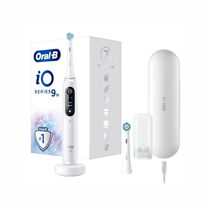 Spazzolino Elettrico Ricaricabile iO 9S Bianco + 2 Testine + Custodia da Viaggio Ricaricabile