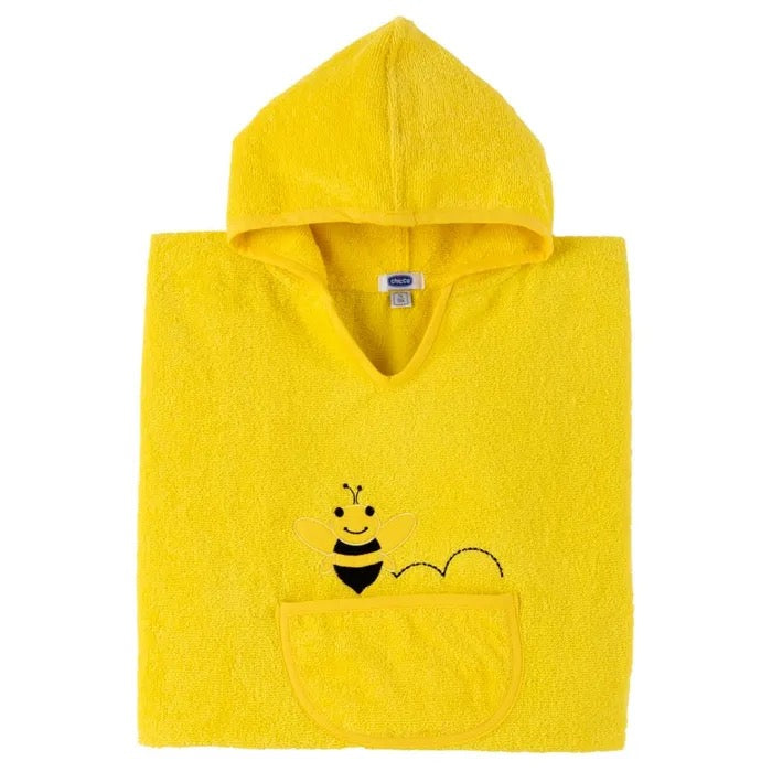 Accappatoio a Poncho Ape in Spugna Gialla 12 Mesi+