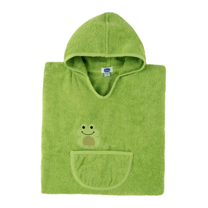 Accappatoio a Poncho Tartaruga in Spugna Verde 12 Mesi+