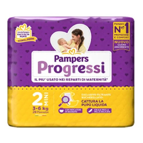 Pampers Progressi Taglia 2 Mini (3-6 kg) 28 pezzi