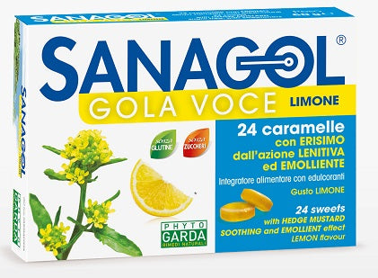 Sanagol Gola Voce Limone 24 Caramelle senza zucchero