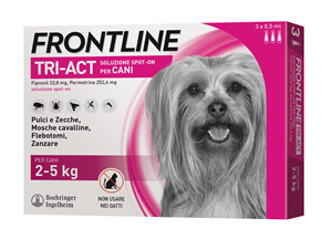 Frontline Tri-Act 3 pipette per Cani di taglia Piccola (2-5kg)