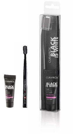 Dentifricio Black Is White 10ml + Spazzolino Nero