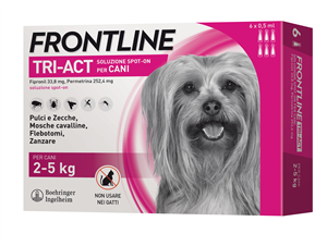 Frontline Tri-Act 6 pipette per Cani di taglia Piccola (2-5kg)
