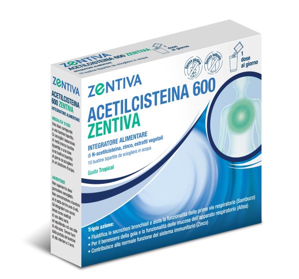 Acetilcisteina 600 Zent 10 bustine