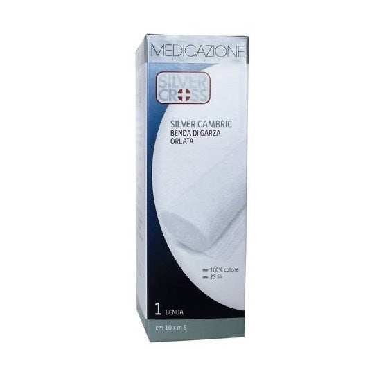Silver Cambric Benda di Garza Orlata 10cm x 5m
