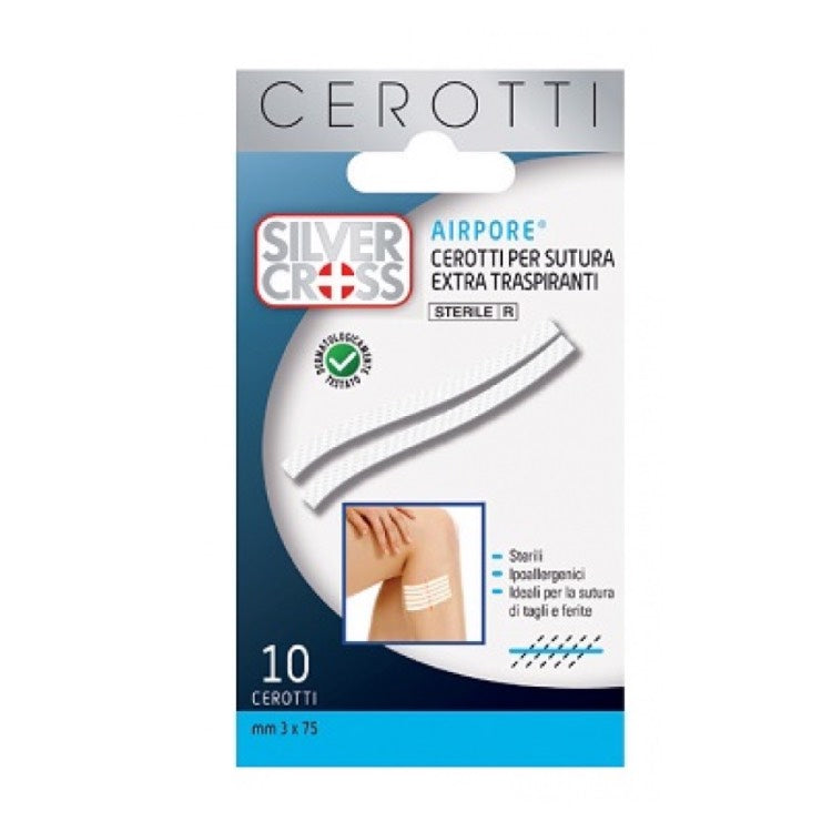 Cerotti Airpore Extra-Traspiranti per Sutura 10 pezzi 3x75 mm