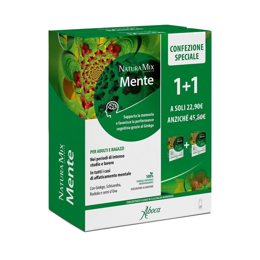 Natura Mix Advanced Mente Concentrato Fluido Bipack 10+10 flaconcini